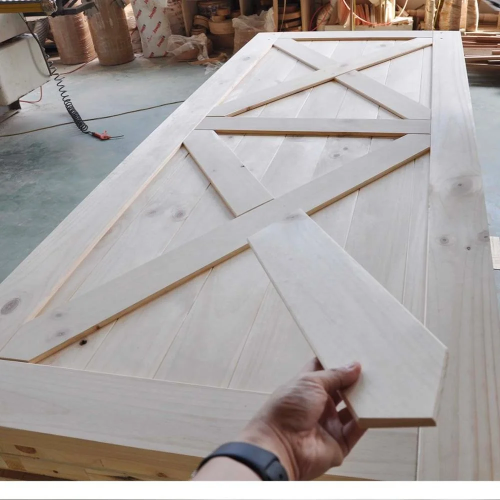 Customized High Quality Modern Interior Home Office Solid Wooden Sliding Door Design Sliding Barn Wood Door