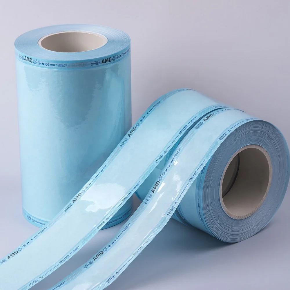 Flat roll sterilization pouch for Steam and EO sterilization CSSD Medical Packaging 50mmx200m