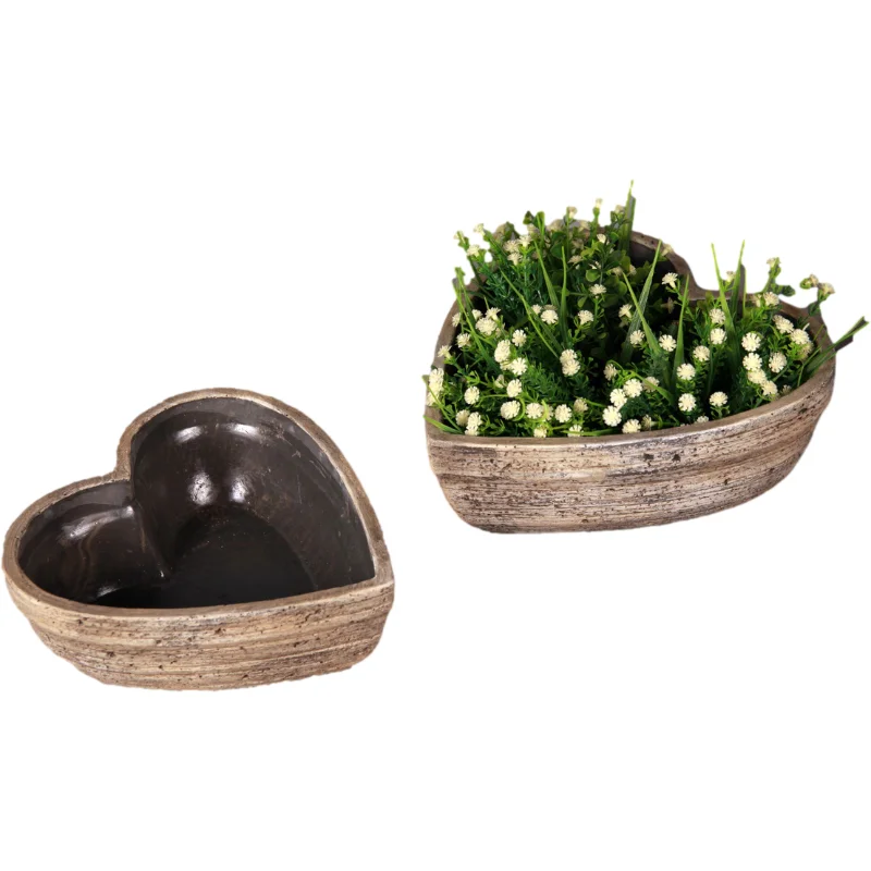 
Modern Art Decor Heart Shape Bonsai Flower Pots Garden Supplies Flower Pot Cement Flower Pots for Living Room 