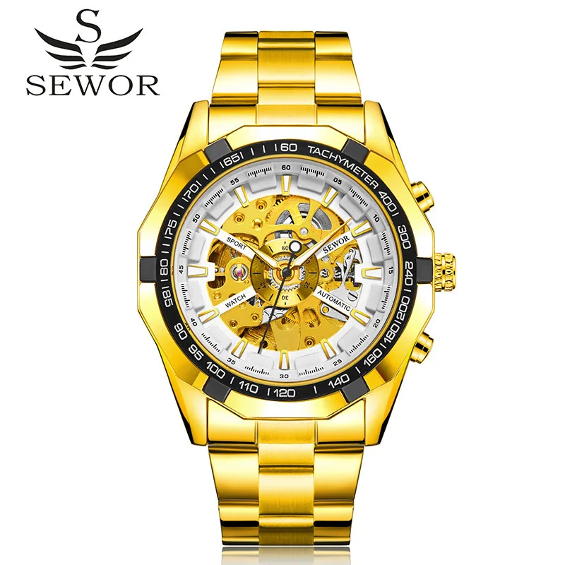 SEWOR Swarky Hollow Mechanical Automatic Waterproof Watch Foreign Hot Selling Cross-border Men