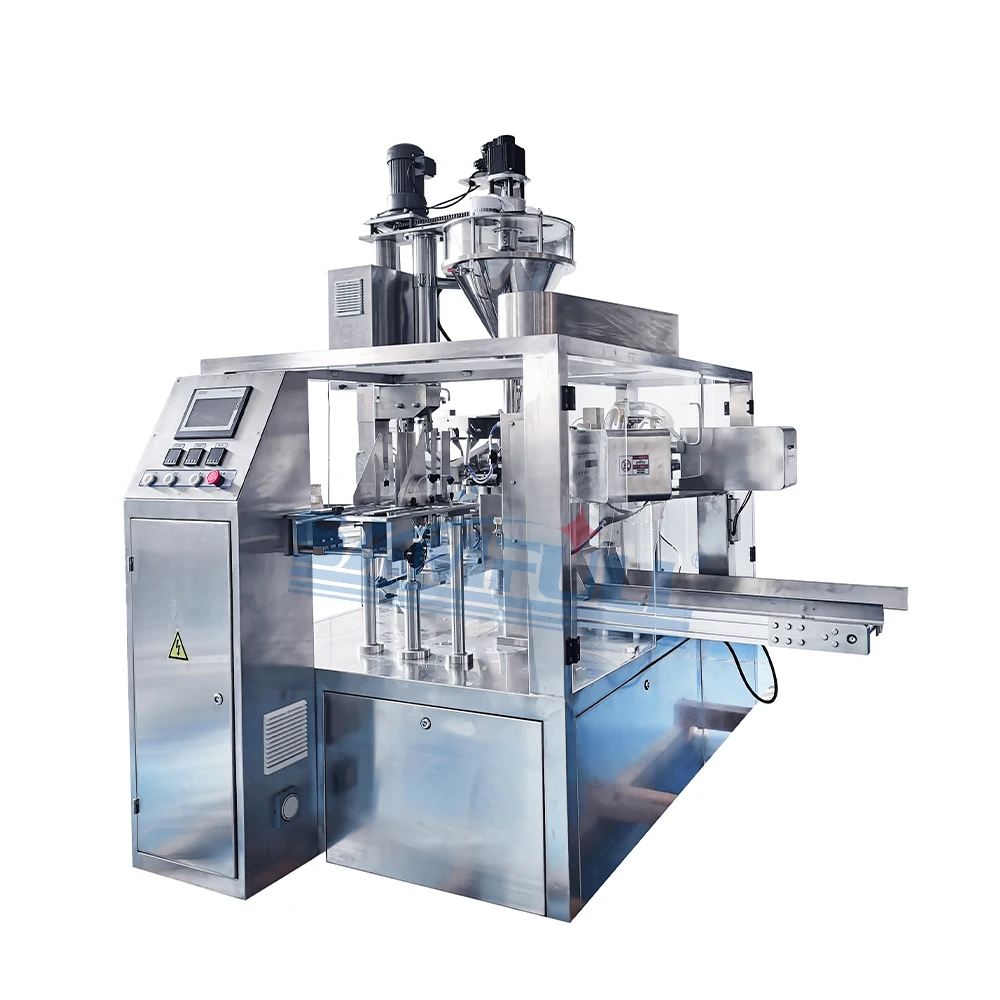 Automatic given bag seasoning packing machine with auger filler rotary doypack filling machine for curry powder