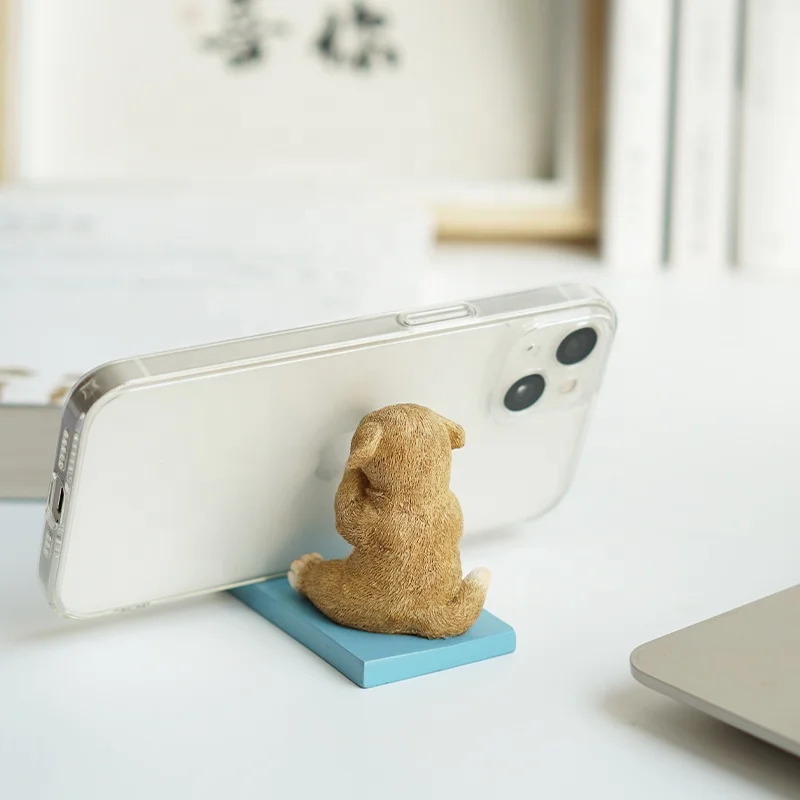Z17020A valentines day gift 2024 home decor cute resin statue miniature animal figurines mobile stand phone holder bazaar items