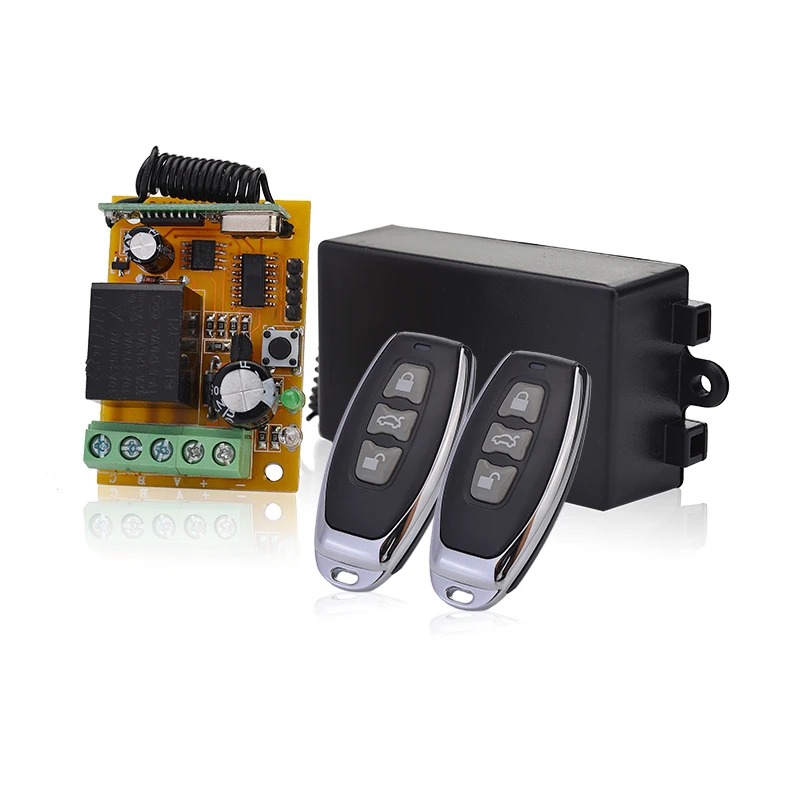 Hot sell DC12V 24V wireless transmitter with single channel receiver kit garage door receiver automatic door controller
