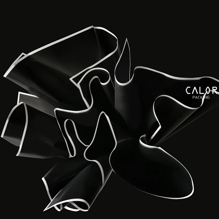 CALOR  flower wrapping paper white and black matte film plastic paper