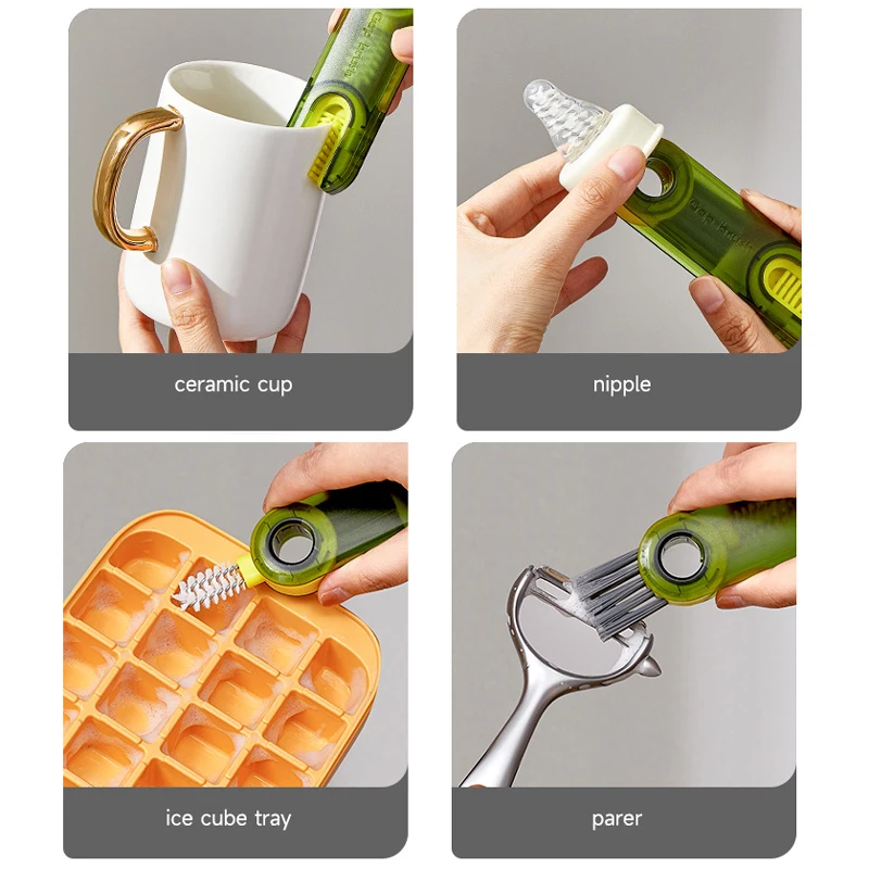 3 In 1 Rotating Crevice Clean Brush Keyboard Cleaner Small Cleaning Tool For Lid Multifunctional Cup Bottle Washing Brush