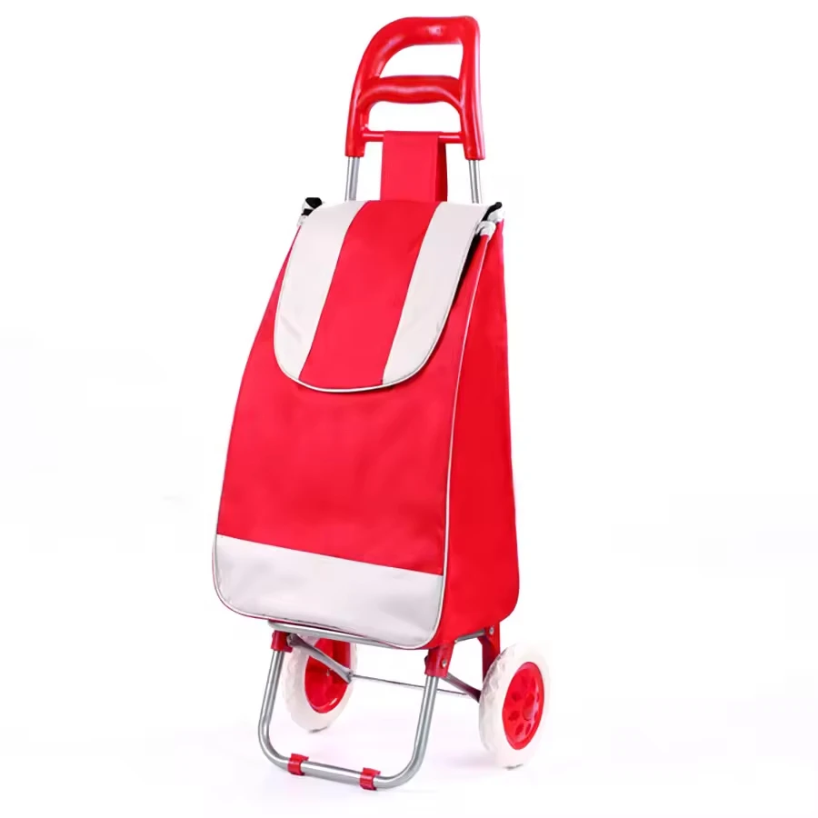 Custom Supermarket Trolley Folding Dolly Cart 2 Wheels Foldable Heavy Duty Shopping Bag Hand Truck Storage