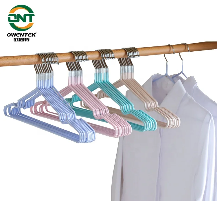 Factory Wholesale PVC Coated Black White Metal Clothes Hanger Laundry Hangers For Dry Clothes
