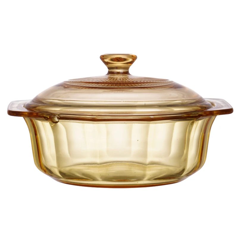 Cooking tableware pan high borosilicate glass color OEM packaging double handle features reusable high appearance levels
