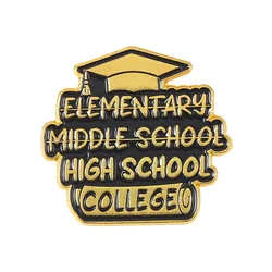 Congrats Graduation Cap Enamel Lapel Pin School Academic Customize Flower Gold Plated Glitter Metal Brooch Pins Graduate Gift