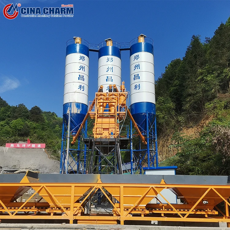 china batching plant manufacturers Advanced Electrical HZS75 ready mixed Concrete mixing Plant