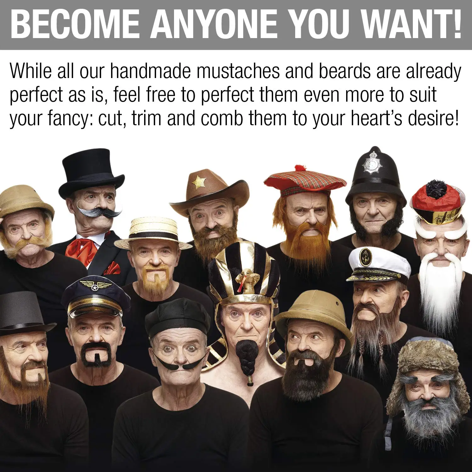 Novelty Self Adhesive Walrus Fake Mustache Realistic False Facial Hair for Adults Costume Accessory