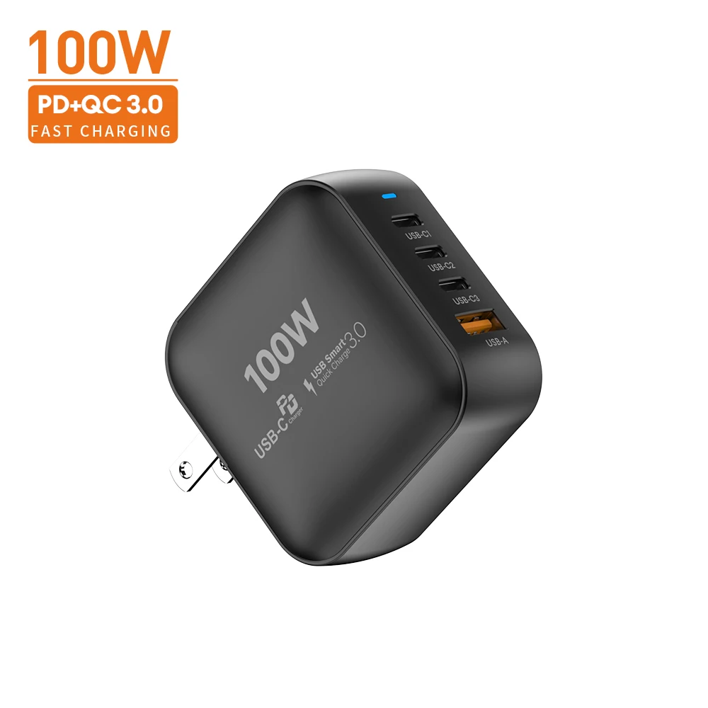 Зарядное устройство Vina с 3 портами GaN USB C PD Type Быстрая зарядка 100 Вт зарядное для ноутбуков MacBook Pro/Air iPad