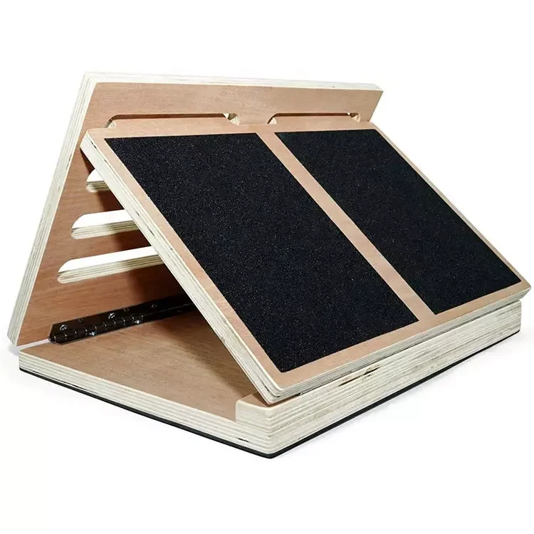 Professional Yoga Wedge Leg Stretch Wooden Slanting Board Adjustable Calf Ankle Stretcher For Office