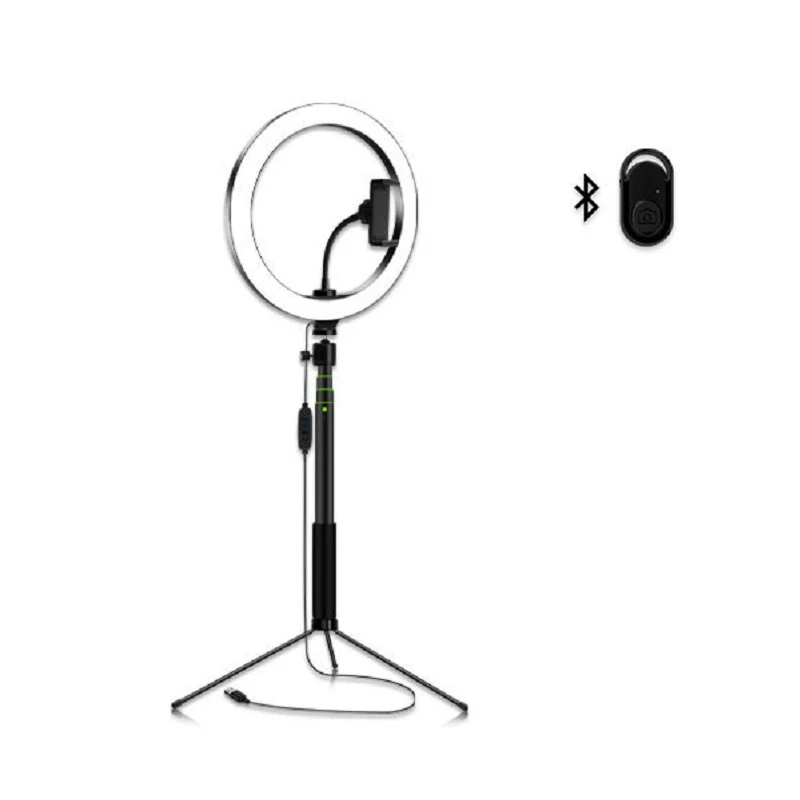 Подставка с триодом для макияжа мобильного телефона в реальном времени студийное фото светодиодное заполняющее кольцо-вспышка для селфи с регулируемой яркостью для телефона кольцевой огонь Круговое освещение