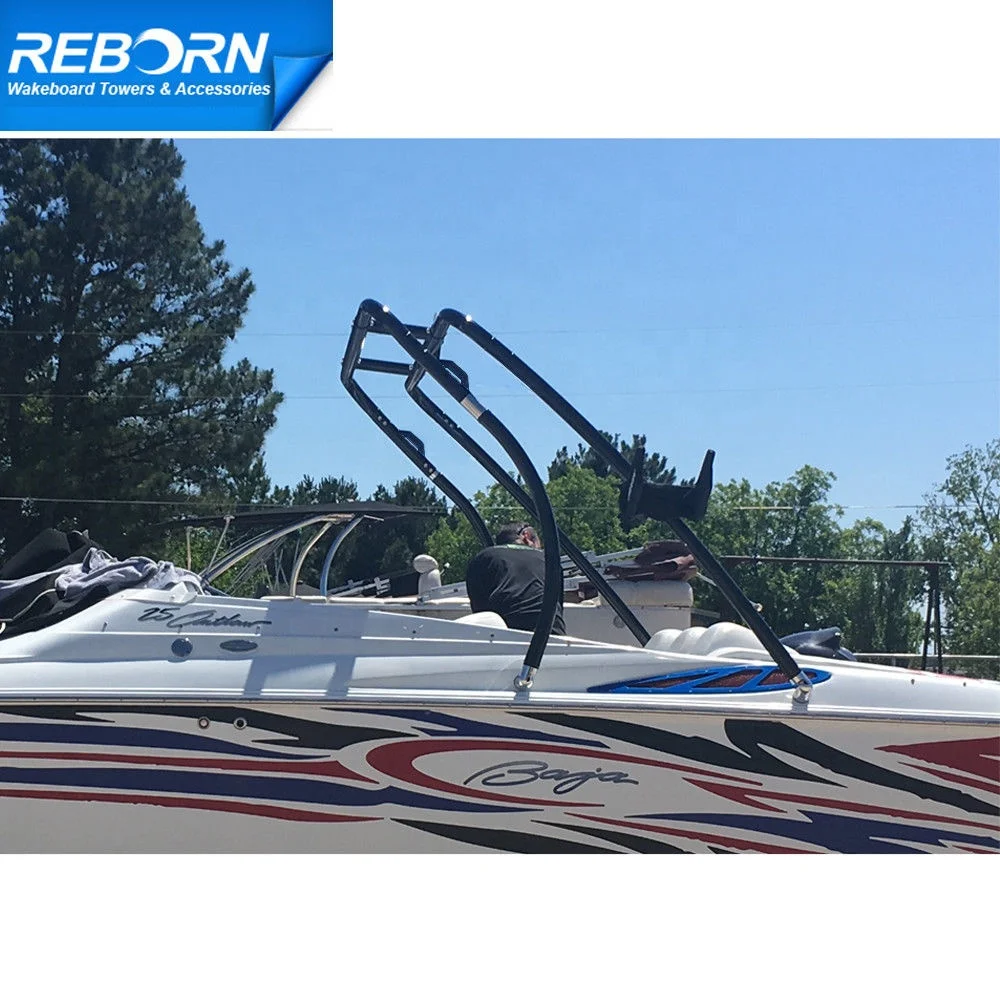 Reborn Aluminium Boat Thrust Wakeboard Tower Glossy Black