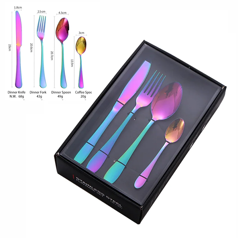 24pcs Cutlery Box Set 24 Piece Spoons and Forks Set Stainless Steel Cutlery with Gift Box