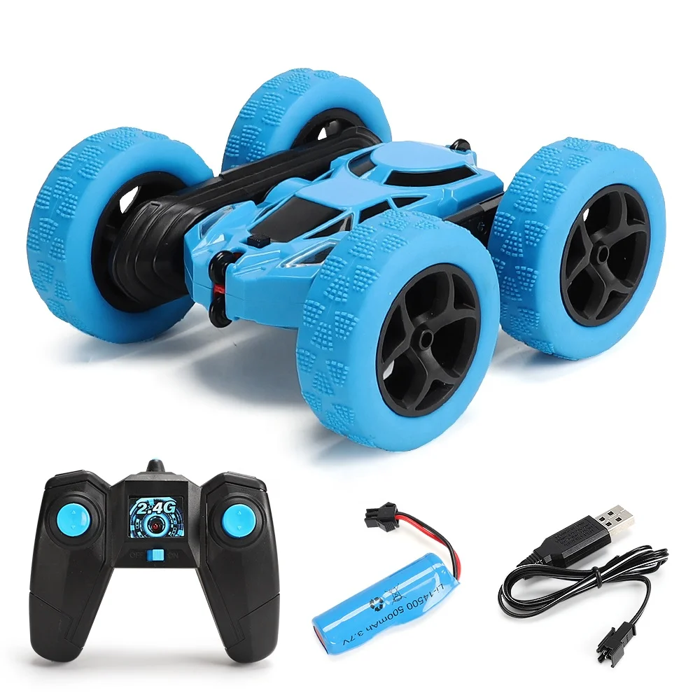 2.4GHz Electric Race Stunt Toy Car 360 Rotating 4WD RC Cars with Headlights Double Sided Remote Control Stunt Car