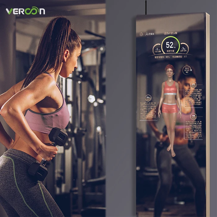 Chinese factory 32/43 inch touch screen VERCON smart fitness mirror touch screen home workout mirrors