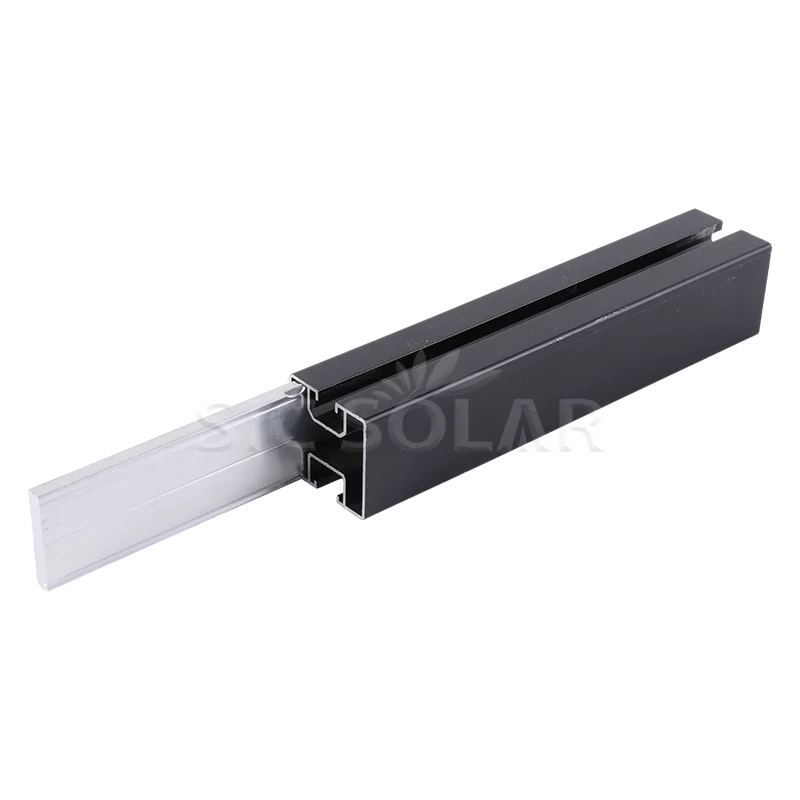 Solar Accessories PV Mounting System Solar Bracket Rail Extension Connector Metal Rail Splice