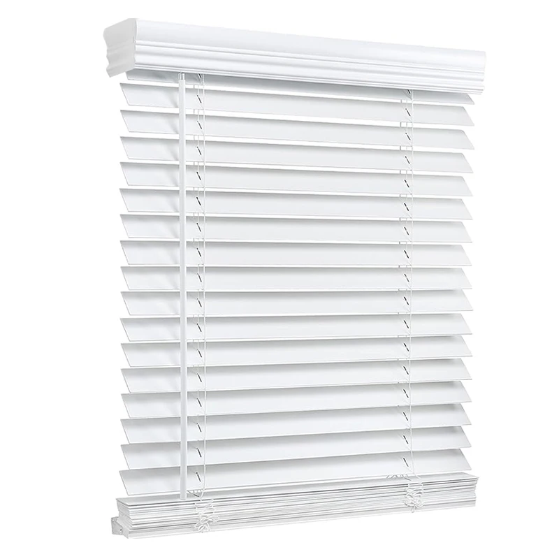 Factory Direct Sale 2 inch Cordless Faux Wood Venetian Blinds for Window PVC and  Faux Wood Blinds