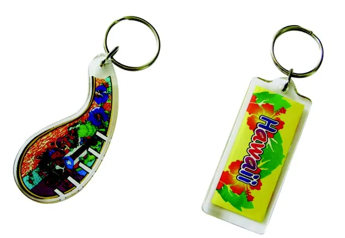 Tourists Summer Slipper Acrylic Keychain With Photo Insert