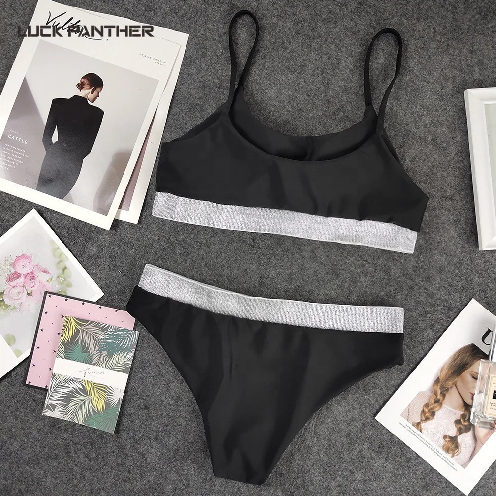 Ready To Ship Wholesale Hot Sexy Fitness Swim Suit Womens Solid Bikinis & Beachwear Two Pieces Swimming Set