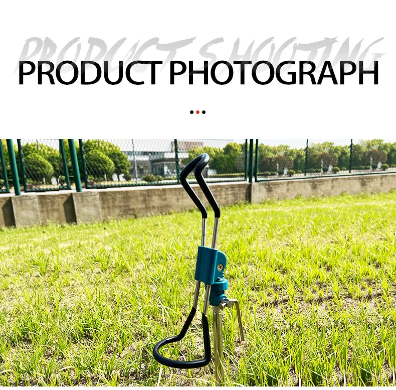 ShraeShark Stainless Steel Fish Pole Multi function Holder Automatic Fishing Rod Ground Mount Rack