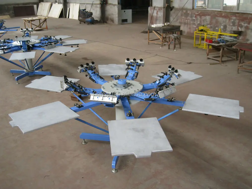 Fine tuning 6 color 6 station textile & page manual rotary screen printing machine, with 2 frames for free! Hot sale!
