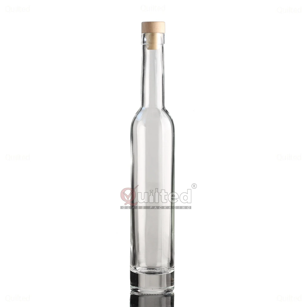 200ml 375ml 500ml clear icewine glass bottles round shoulders slim ice wine Whisky olive oil Long Neck Empty Spirit Glass Bottle