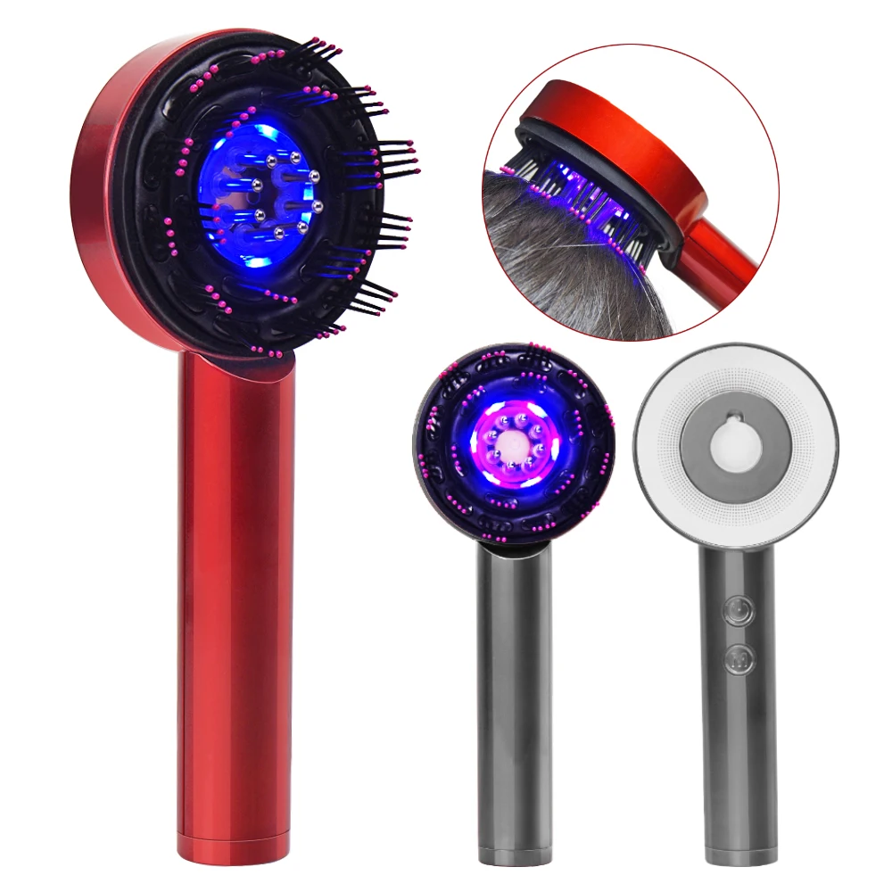 Red Light Hair Scalp Massager Portable Hair Oil Applicator Electric Head Scalp Massage Comb