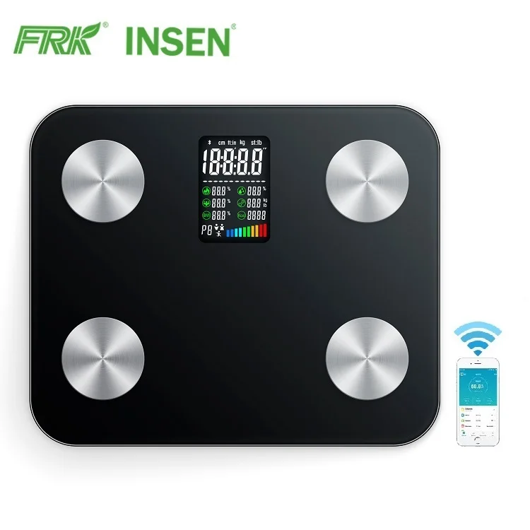 Colorful LCD Weight,Fat,Water,Muscle,Bone,BMI ,Calorie,Visceral&Body Age 180Kg 396Lb Body Fat Scale