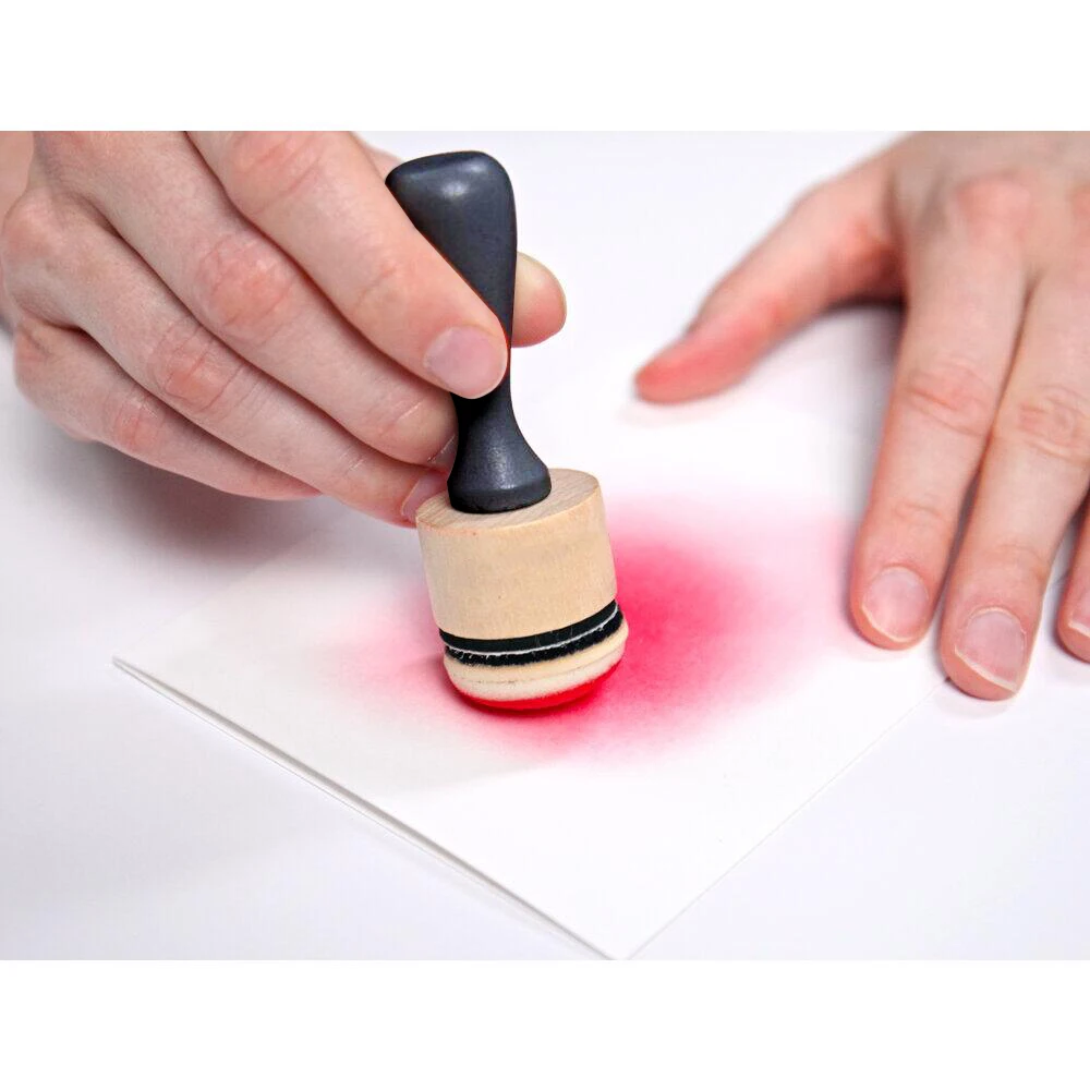 21101B Ink Blending Tool with Domed Foam Applicators- 2 wood applicator+5pcs round sponge