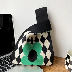 2023 Designer Mini Purse Custom Shoulder Bag Knitted Flowers Checkered Tote Bag Morocco Tote Bag
