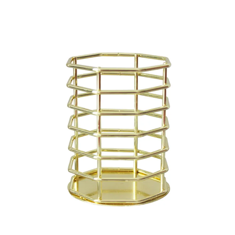
Household metal pen container makeup brush holder 