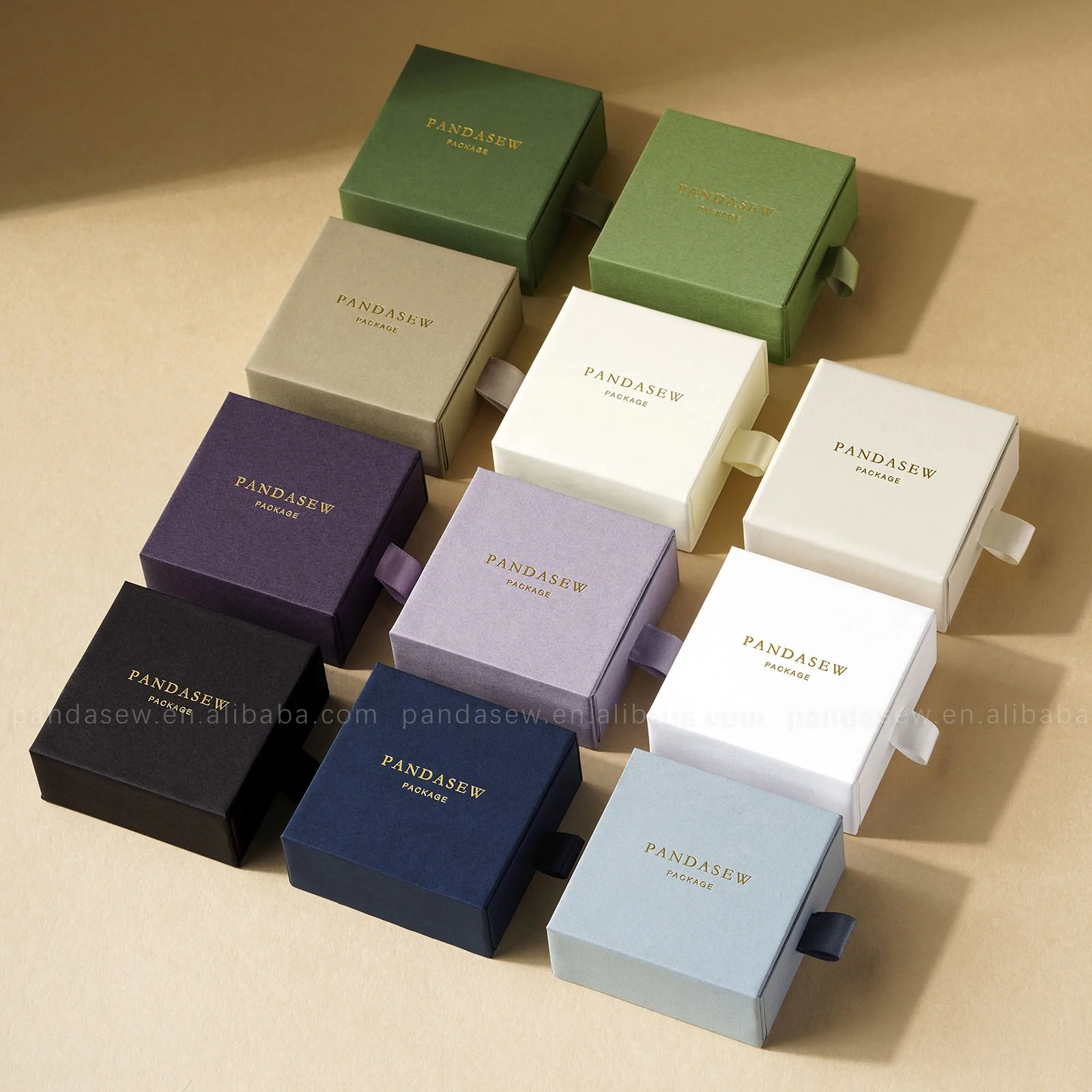 PandaSew custom logo luxury jewelry gift packaging drawer box necklace packaging ring jewelry boxes