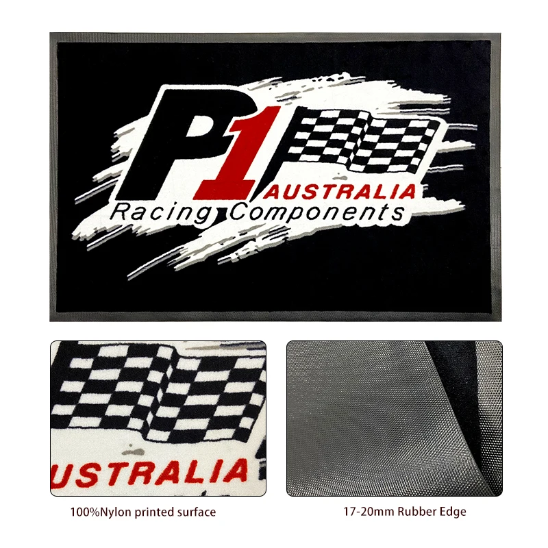 Anti-slip rug Rubber Floor Mat Branded Cheap Custom Logo Floor Mats Inkjet Printed Logo Mat