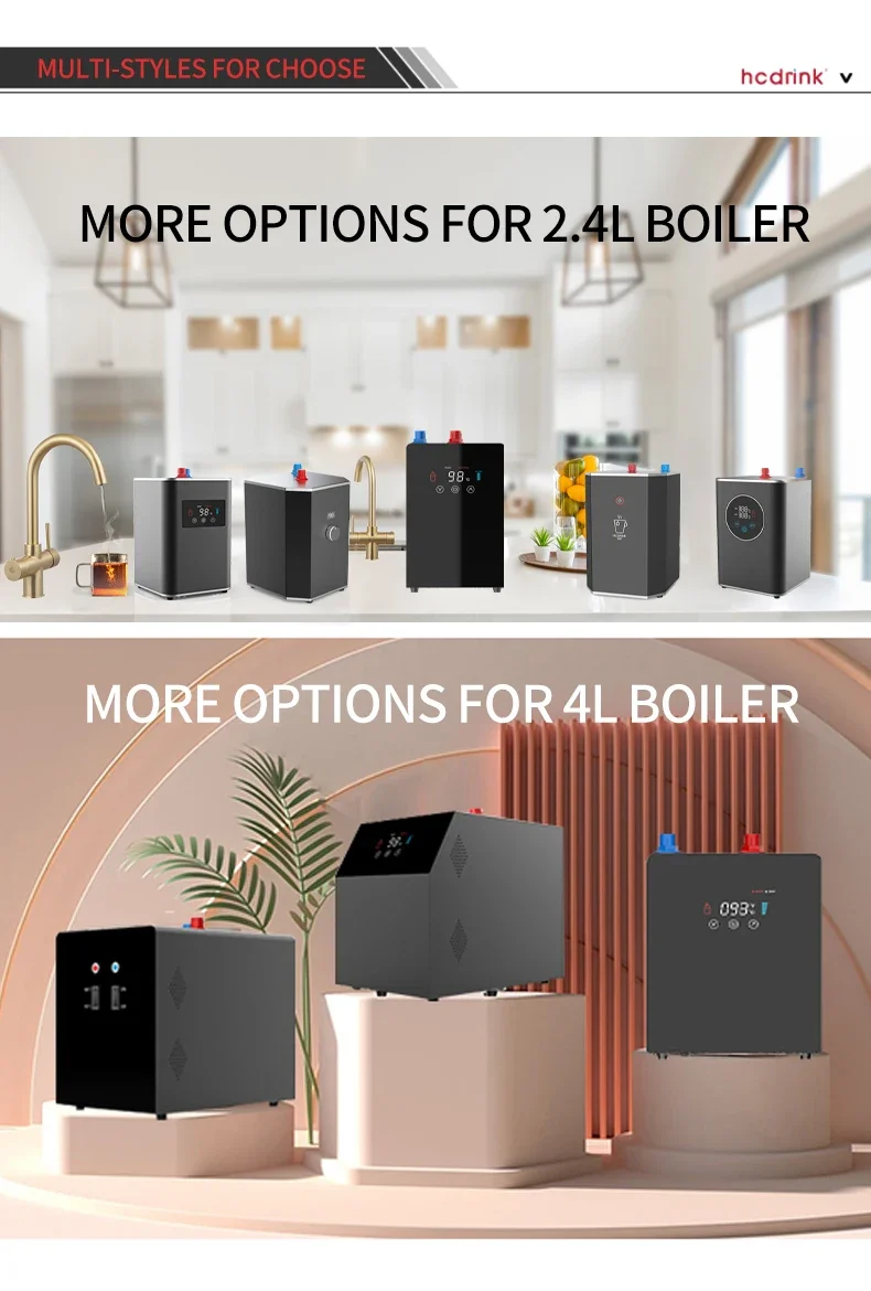 2.4L under counter touch panel electric boiling water dispenser under sink water boiler