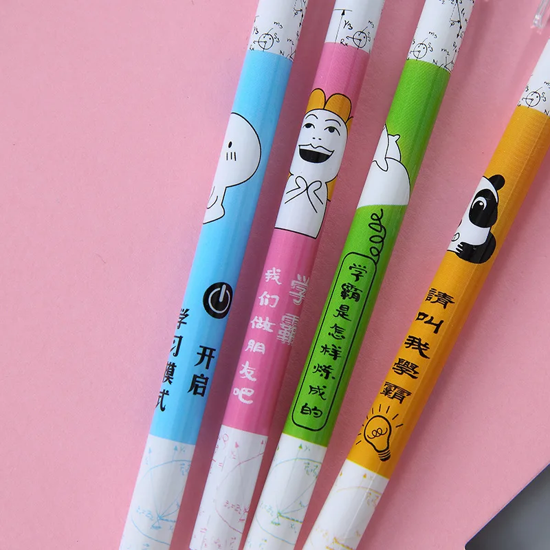Hot Sale Cartoon Printed Plastic Temperature Roller Ball Gel Ink Heat Erasable Ball Pen with Rubber Eraser