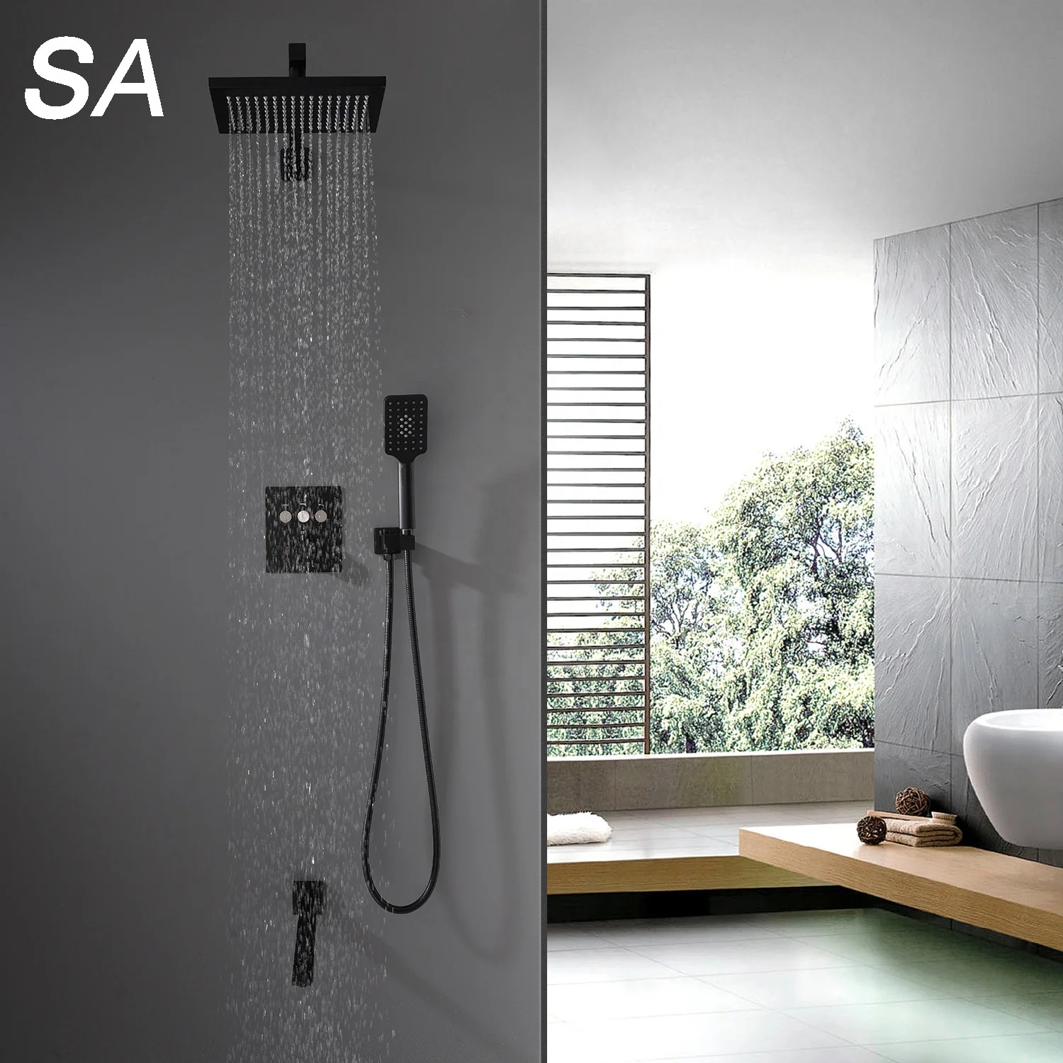 Cheap Price Thermostatic shower panel, spa Wall luxury stainless steel, multi functional shower panel in the shower room