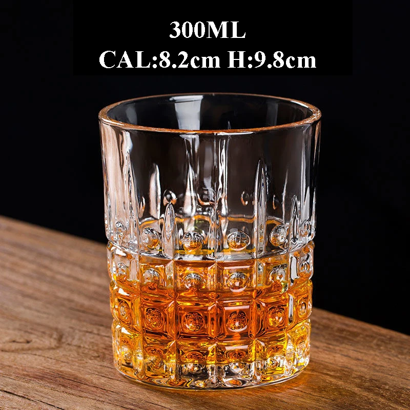 200ml 250ml 300ml Embossed Stemless Clear Lead-free Whiskey Drinking Glasses for Home Bar Restaurant Shot Glass Mug