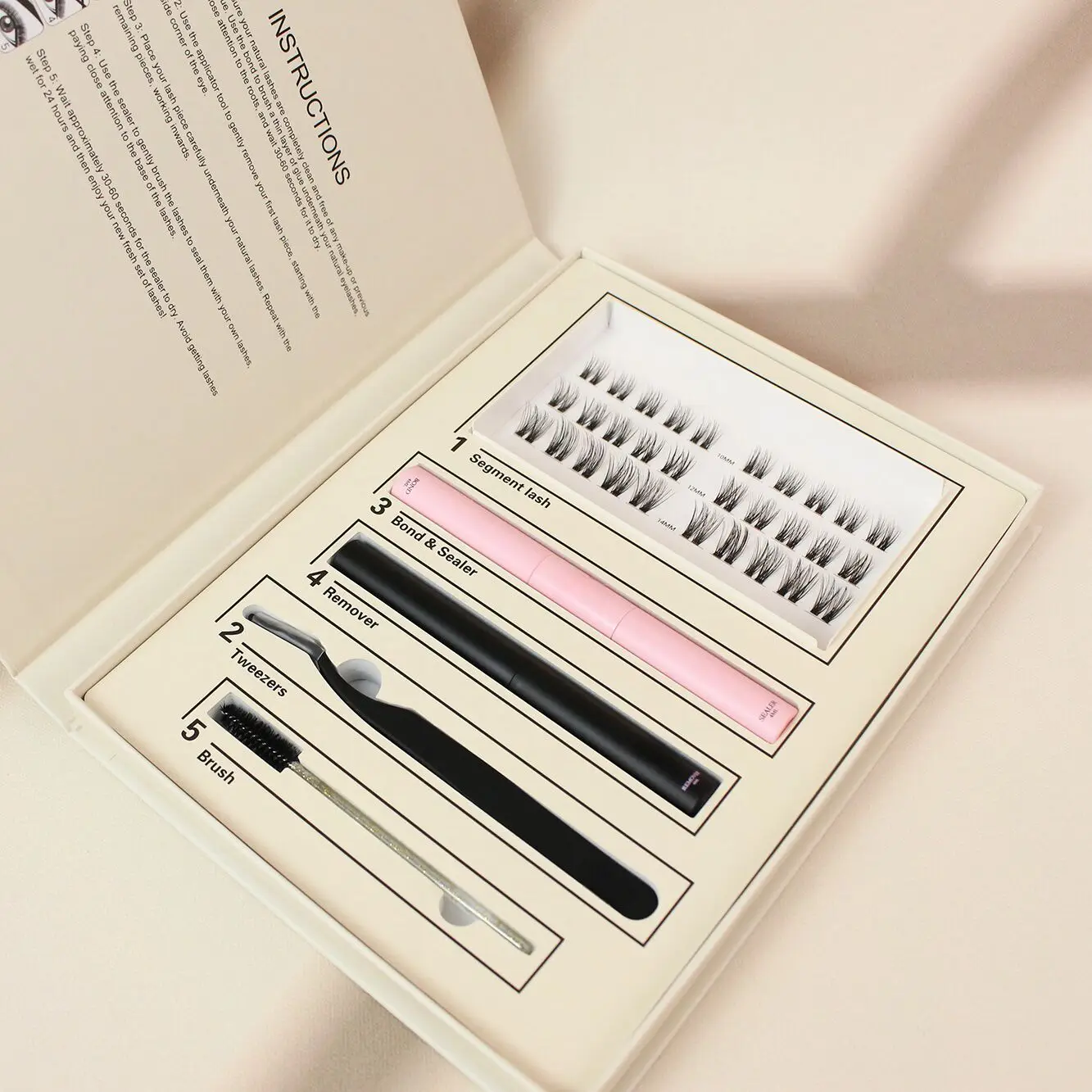 Factory Price custom fluffy diy lash kit wholesale eyelash cluster bond and seal Private label vegan eyelash extension set home