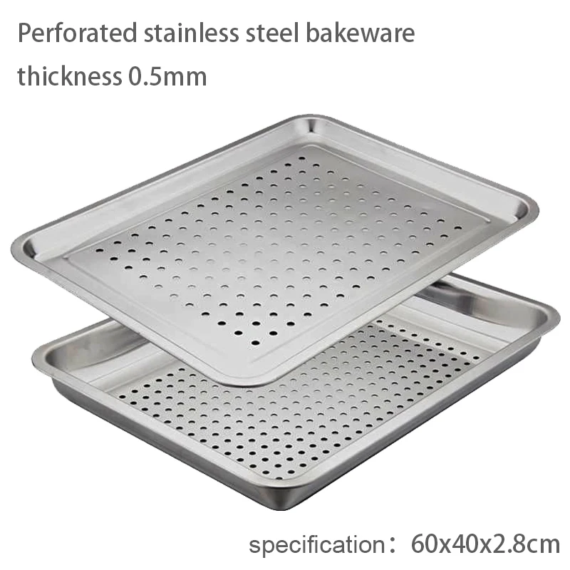 Bakery rectangular cake pan bakeware oven tray baking Perforated stainless steel pan