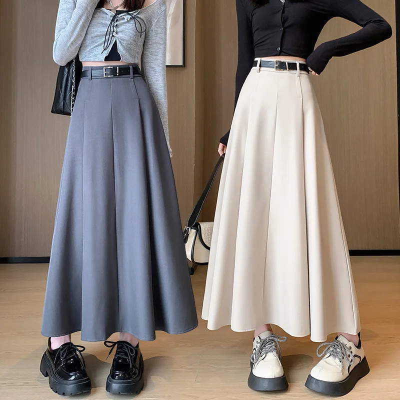 New pleated skirt suit high-waisted MIDI skirt for woman