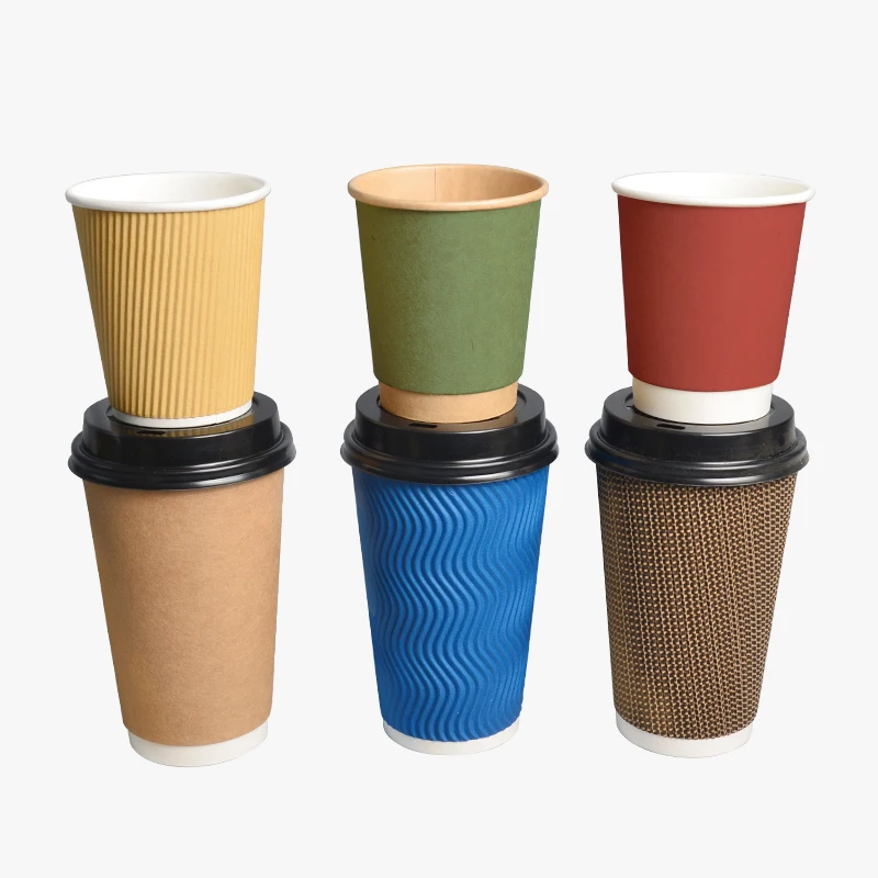 SenAng Multi Size In Stock Disposableable 6 7 8 16 20 22 24 9 10 12 14 Oz Double Wall Coffee Hot Drink Paper Cup custom logo
