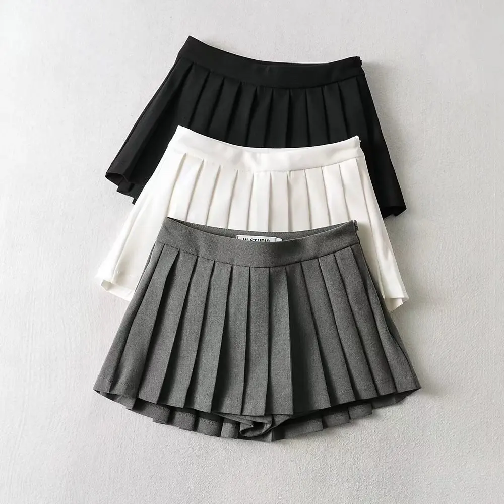 Ready to ship summer clothing boutique wholesale school girl mini pleated short womens skirts