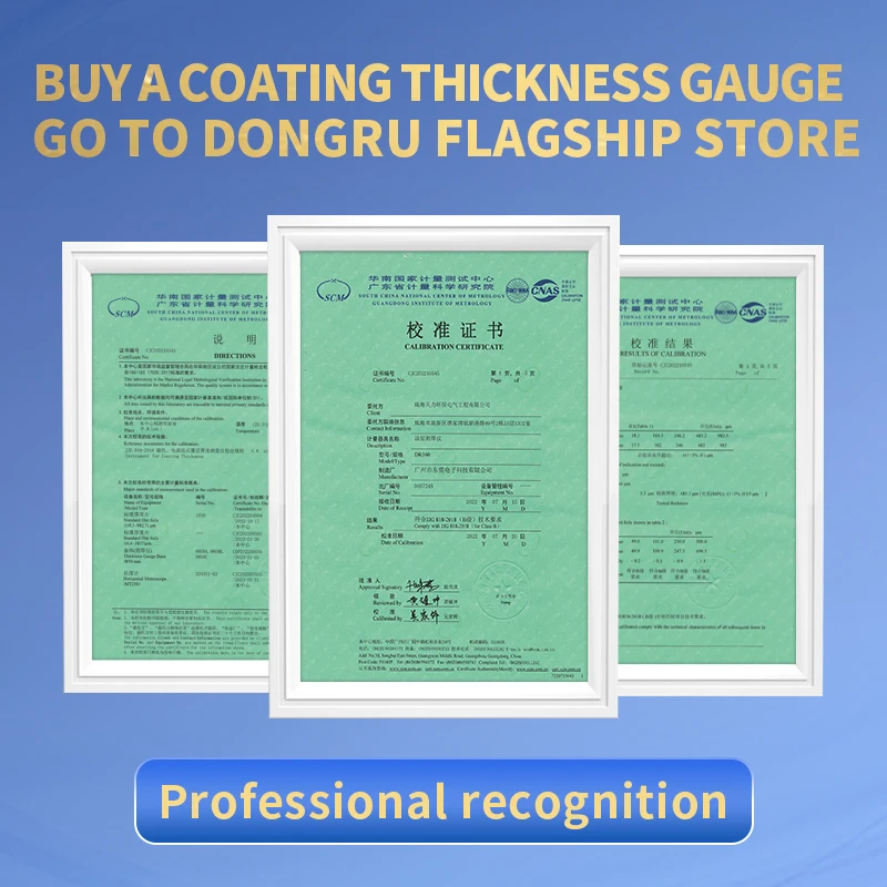 DR260 Factory Battery-Powered Coating Thickness Meter Convex Radius 5mm Paint Gauge Metal Plastic Material Coating Paint Gauge