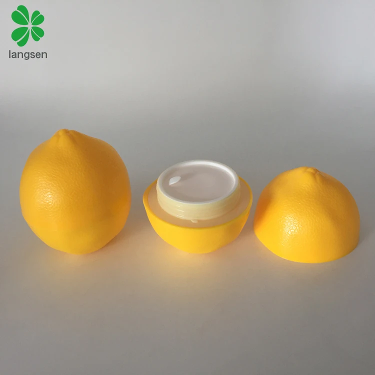 Empty 30g plastic ABS material  Imitation of lemon cosmetic jar container, fruit lemon shape cosmetic cream jar pot case