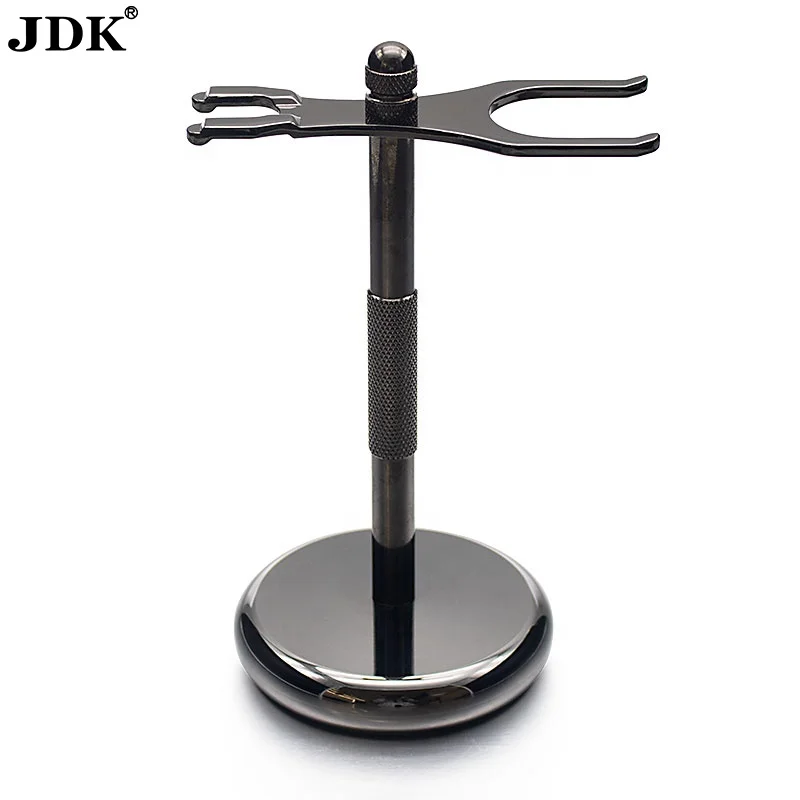 JDK новая темная хромированная металлическая подставка для бритья двойная кисть и картридж или одноразовая Безопасная бритва