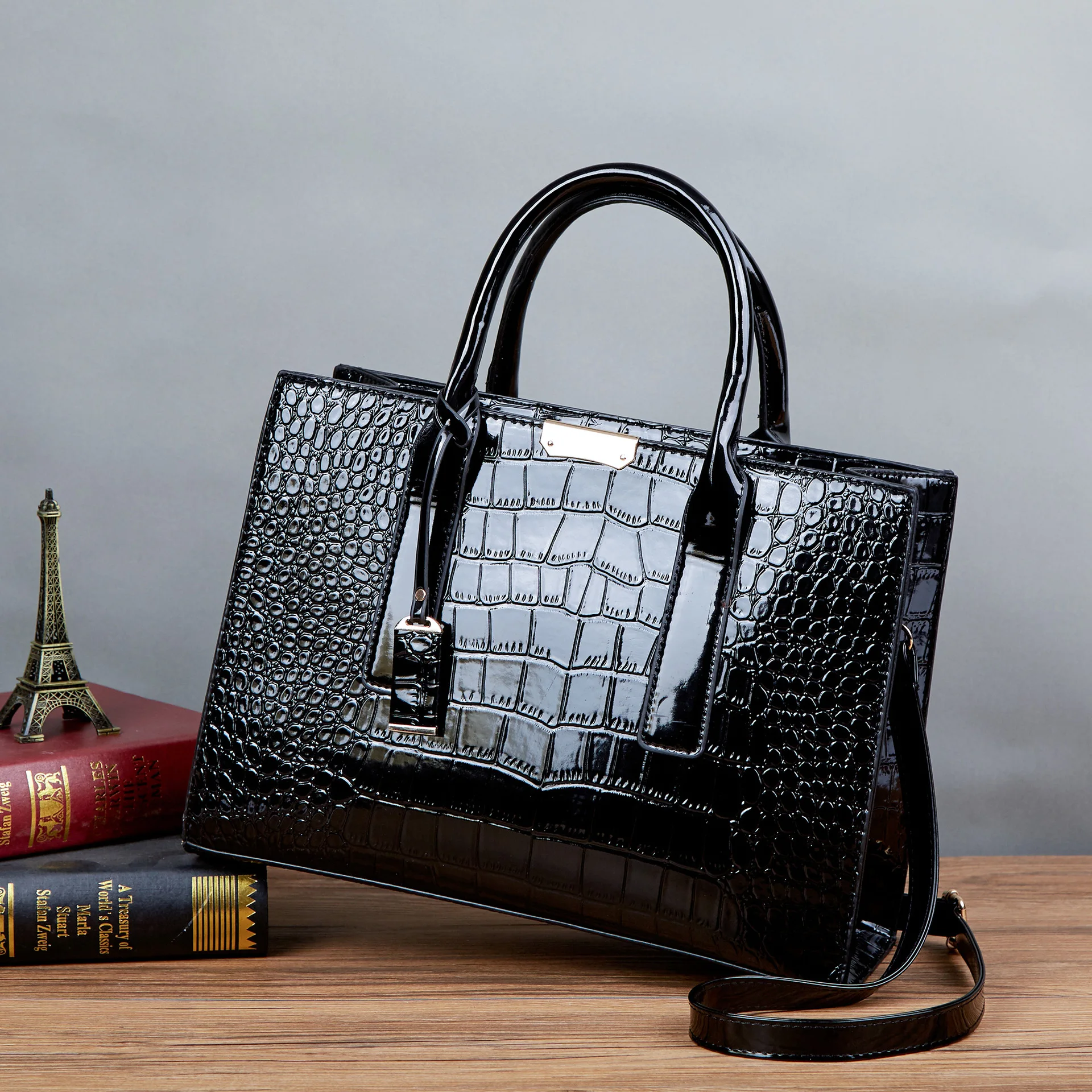 High Quality Crocodile Pu Leather Ladies Handbags Alligator Pattern Women Tote Bag Fashion Luxury Lady Hand Bags