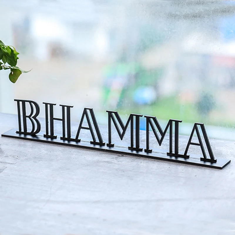 Metal letter sign decoration ti black electroplate store front sign letter